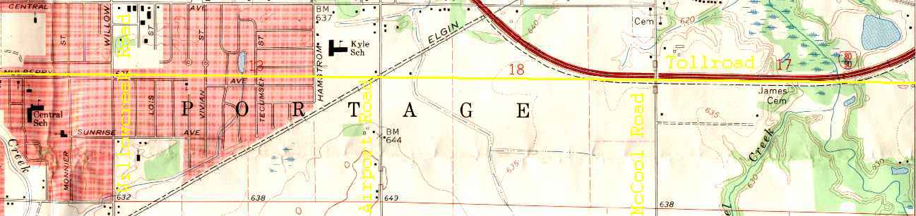 Portage 1968 USGS topo