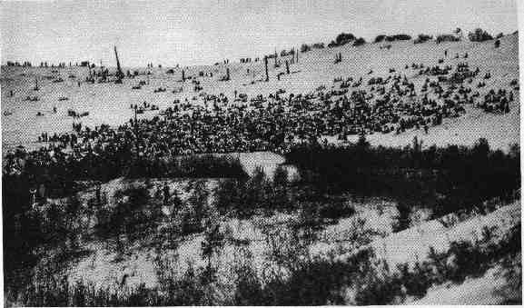 THE SCENE OF A PAGEANT PORTRAYING THE EARLY HISTORY OF THE INDIANA SAND-DUNES